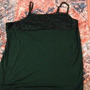 💜 3/$15💜GNW GREEN Lace Camisole Top
